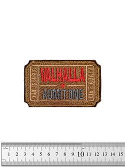 Шеврон Valhalla Admit One вышивка. Койот