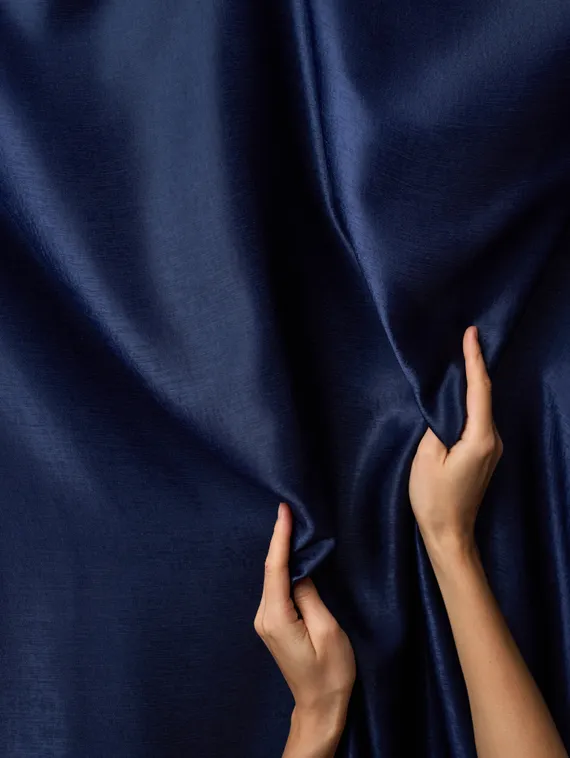 Шелк искусственный "эффект бархата" оптом, арт. 2283, Китай, темно-синий