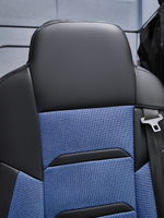 Чехлы Люкс КамАз 5490 K4 с 2014 года (экокожа+рогожка, черный, синяя вставка)