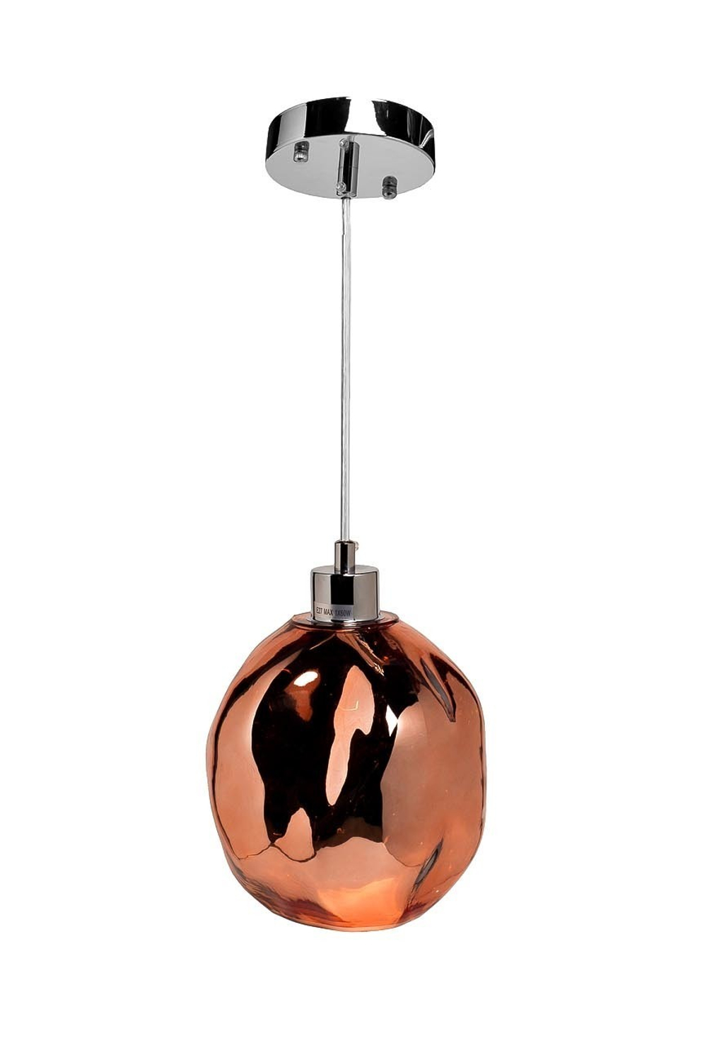 Светильник Garda Decor подвесной стеклянный прозрачно-медный