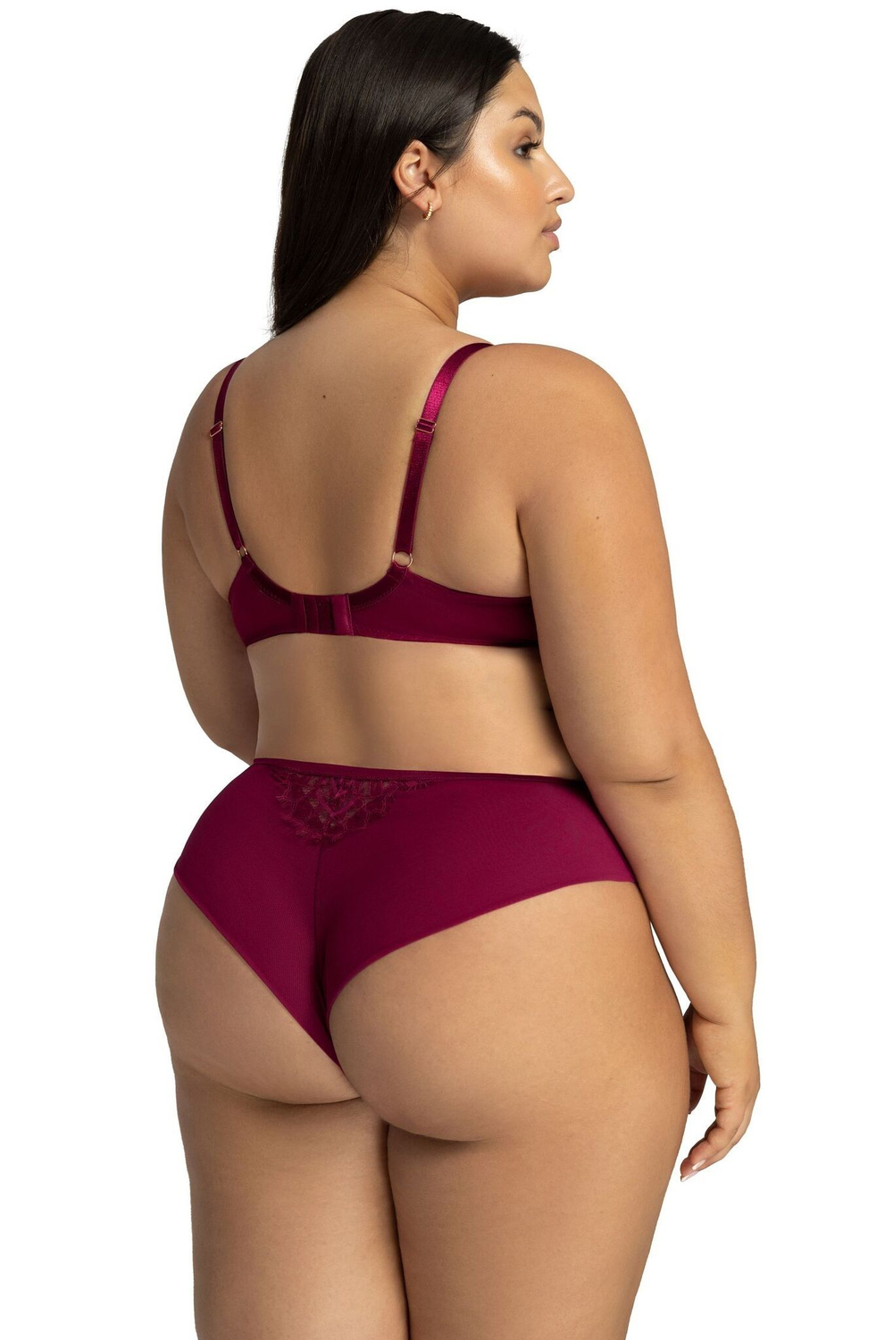 Трусики-бразилиана со средней линией талии Mystic (Размер: XXXL) (Цвет: бордовый)