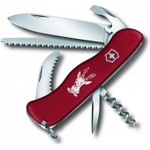 Нож Victorinox Hunter, 111 мм, 12 функций, с фиксатором лезвия, красный