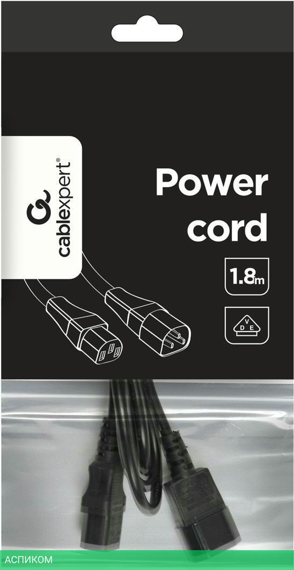 Кабель питания компьютер-монитор Cablexpert PC-189-VDE 1.8 м
