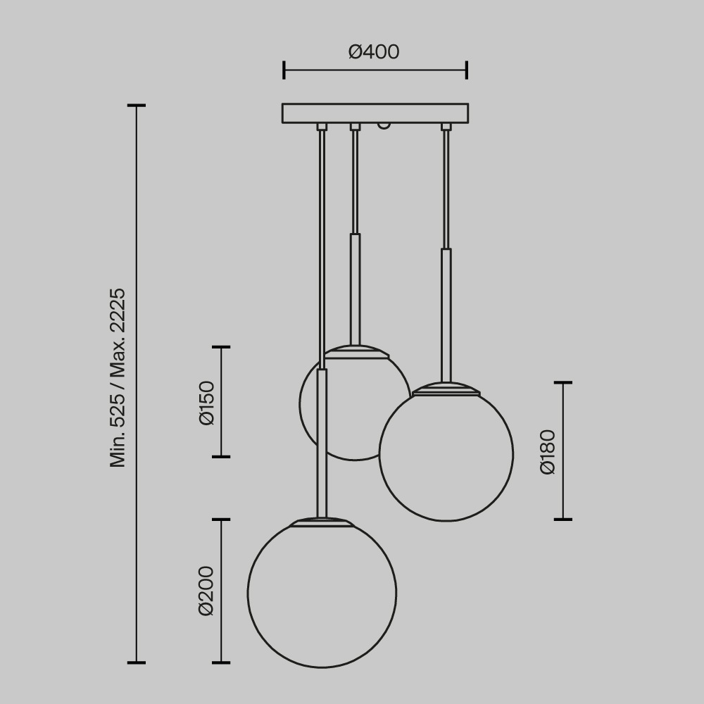 Подвесной светильник Maytoni Basic form MOD321PL-03G1