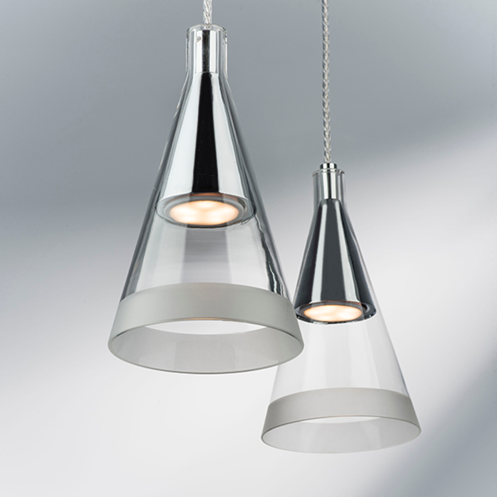 757019 Люстра CONE 1х40W GU10 ХРОМ/ПРОЗРАЧНО-МАТОВЫЙ