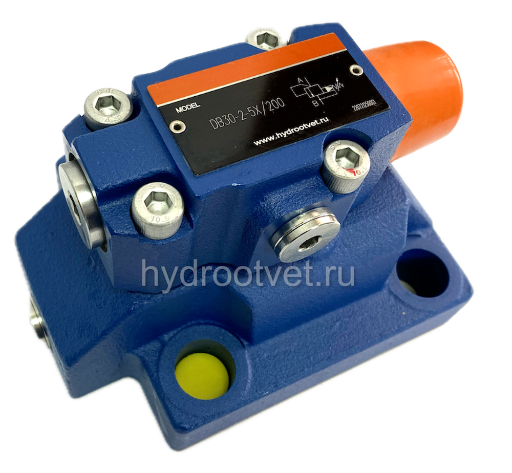 DB30-2-5X/100 - Предохранительный клапан Ду32 с давлением настройки до 100 бар, управление - X и Y - внутренние