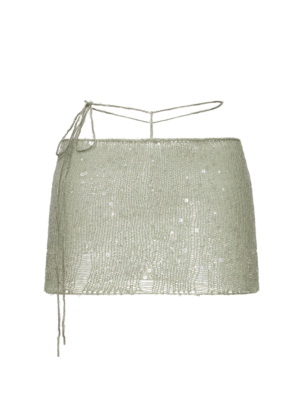 Вязаная юбка короткая Matcha зеленая