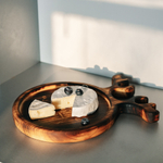 Деревянная менажница из сибирского кедра для подачи блюд и закусок с гравировкой "Try to be a rainbow in someone's cloud". MG80