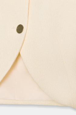 ZARA УКОРОЧЕННЫЙ БЛЕЙЗЕР С ОБЪЕМНЫМИ РУКАВАМИ, ЖЕЛТОВАТО-БЕЛЫЙ