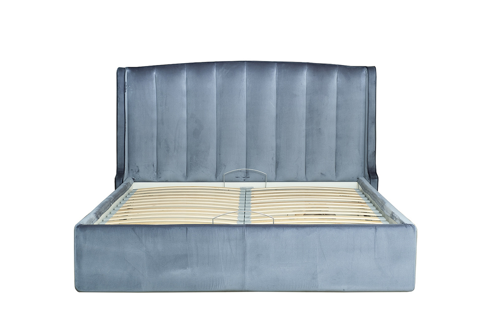 Кровать Garda Decor Одри (Odry) c подъем.мех.вельвет синий Velv-SIN 186*220*120
