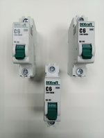 Автоматический выключатель 1-пол. 6А тип C 4,5кА серия ВА-101 DEKraft (3шт)