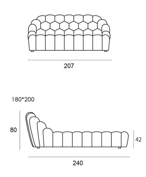 Кровать Bubble 180х200 см, белая