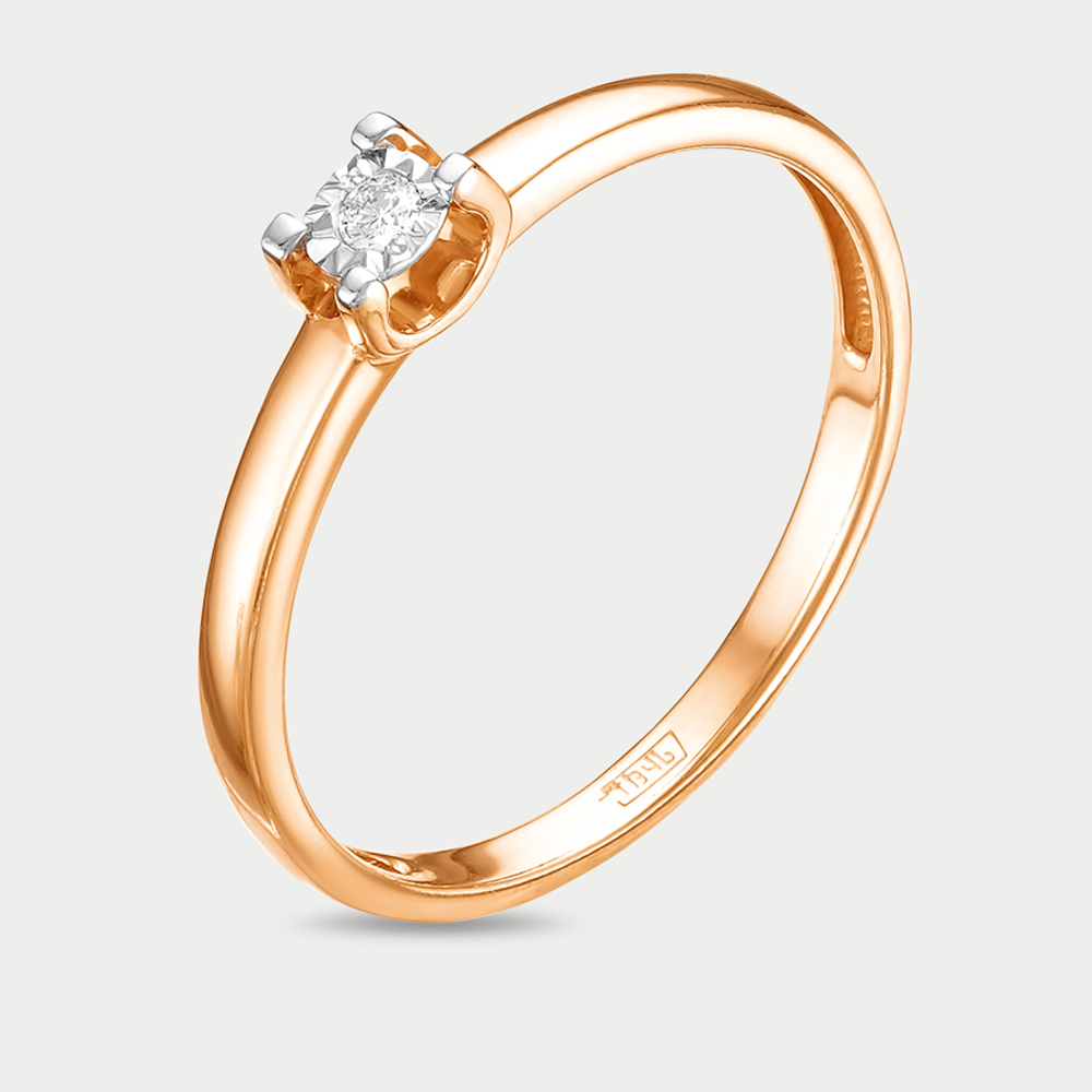Кольцо для женщин из розового золота 585 пробы с бриллиантом (арт. 01-14-5350)