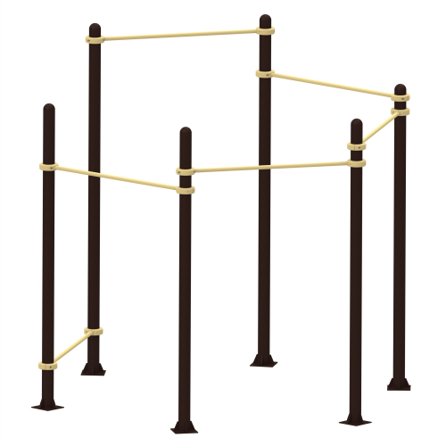 Спортивный комплекс №49, комплекс турников шестигранник, 3150*2620*2700 мм., D=89 мм.