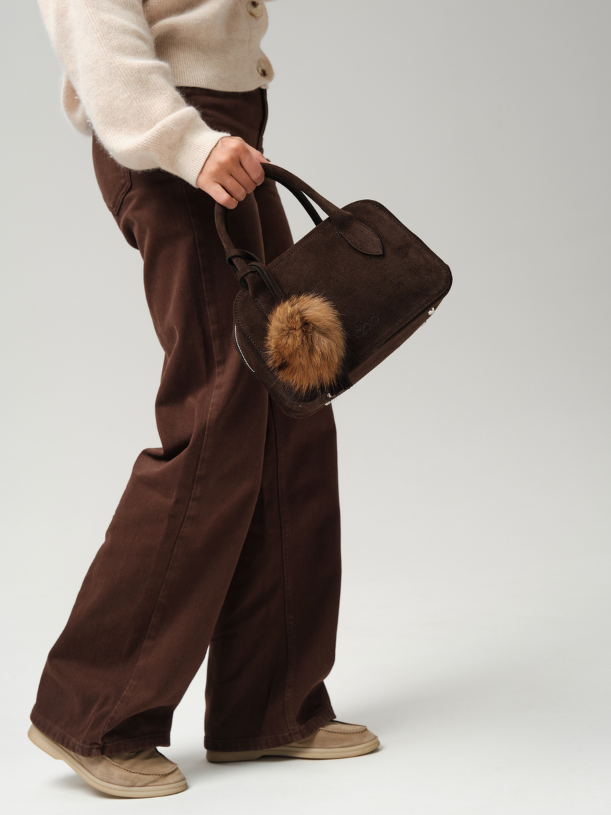 Замшевая сумка Polly DBR 31348 черный каштан