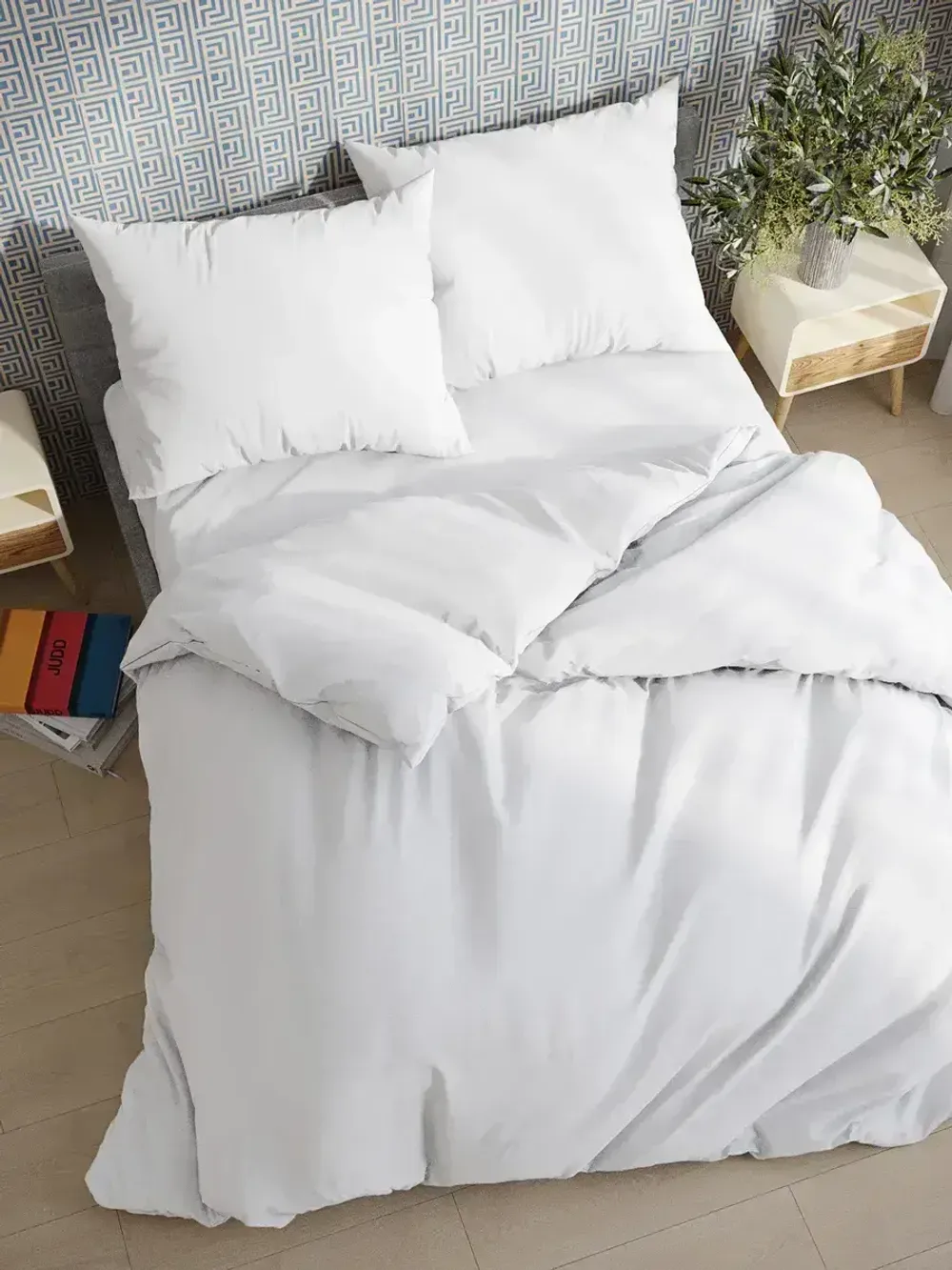 Наволочка комплект 2шт поплин Сказка "Беляночка" 45х45 см на молнии