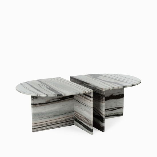 Кофейный стол сет 2 шт Lunden 60х70 мрамор