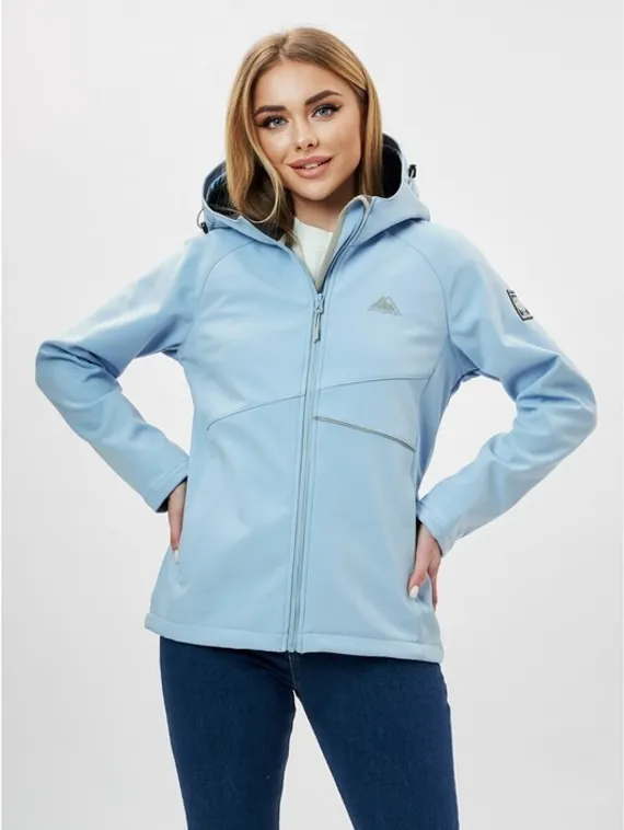 Ветровка женская softshell голубого цвета, размер 48