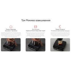Весы кофейные портативные SMART SCALE 3.0 PRO (POUR-OVER) черные 0,3-2000гр батарея 2500mAH ZeroHero