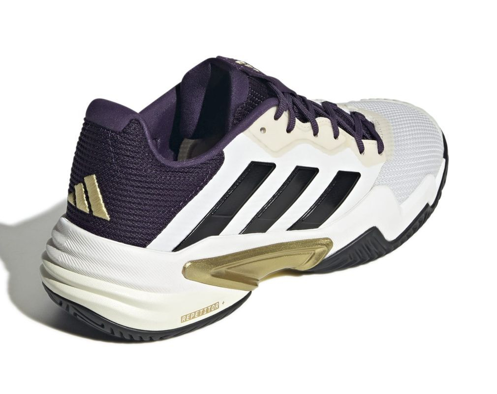 Мужские кроссовки теннисные Adidas Barricade 13 M NM - основной белый/сливовый/золотой