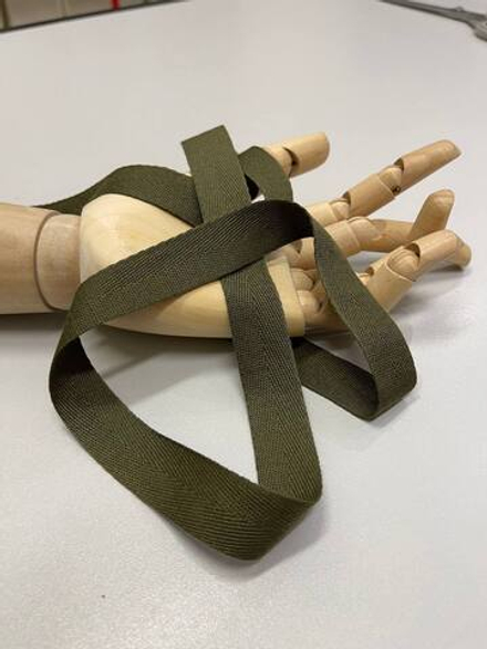 Хлопковая киперная лента (100%хлопок, Оливковый, 20)