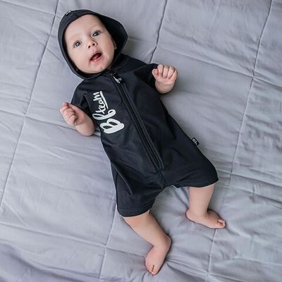 Bb team zip-up romper 3-18 months - Graphite