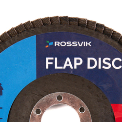 Круг шлифовальный лепестковый ROSSVIK 125*22мм 80 Grit. Тип29, Zr, 80м/с, 12250об/мин
