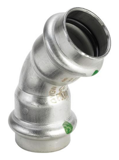 Отвод-угол пресс Viega Sanpress Inox 18 мм. В-В 45° с SC-Contur нерж. сталь (серия 2326) арт. 435783