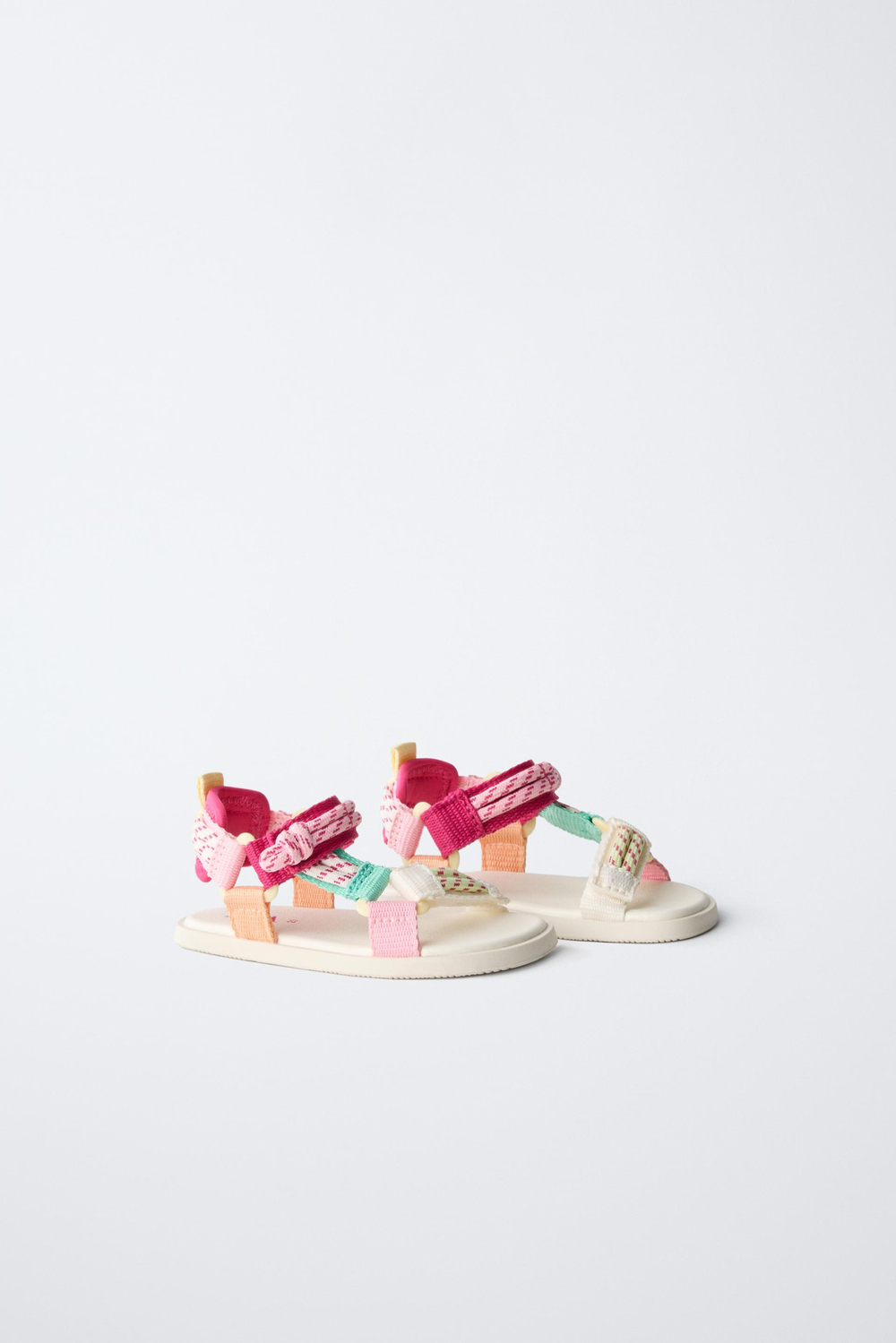 ZARA ТЕХНИЧЕСКИЕ МНОГОЦВЕТНЫЕ САНДАЛИИ BAREFOOT, РОЗОВЫЙ