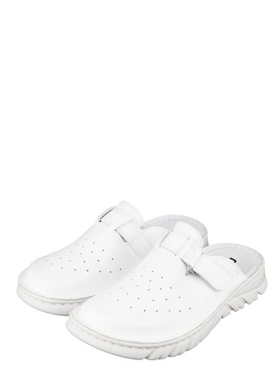 03 | "Duki" | Белые женские медицинские сабо натуральная кожа