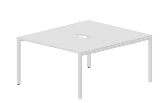 Составной стол Strike на 2 рабочих места 1380х1566х750мм (2 эргономичных выреза)