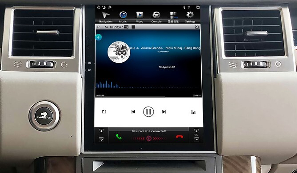 Магнитола для Range Rover Sport 2012-2013 (поддержка штатного меню BOSCH) - Carmedia NH-R1004-3 ("Тесла-Стиль") Android 11, 4+64Гб, CarPlay, SIM-слот