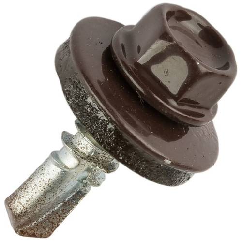 Саморез кровельный 5,5*19мм RAL 8017 темно-коричневый (300шт)