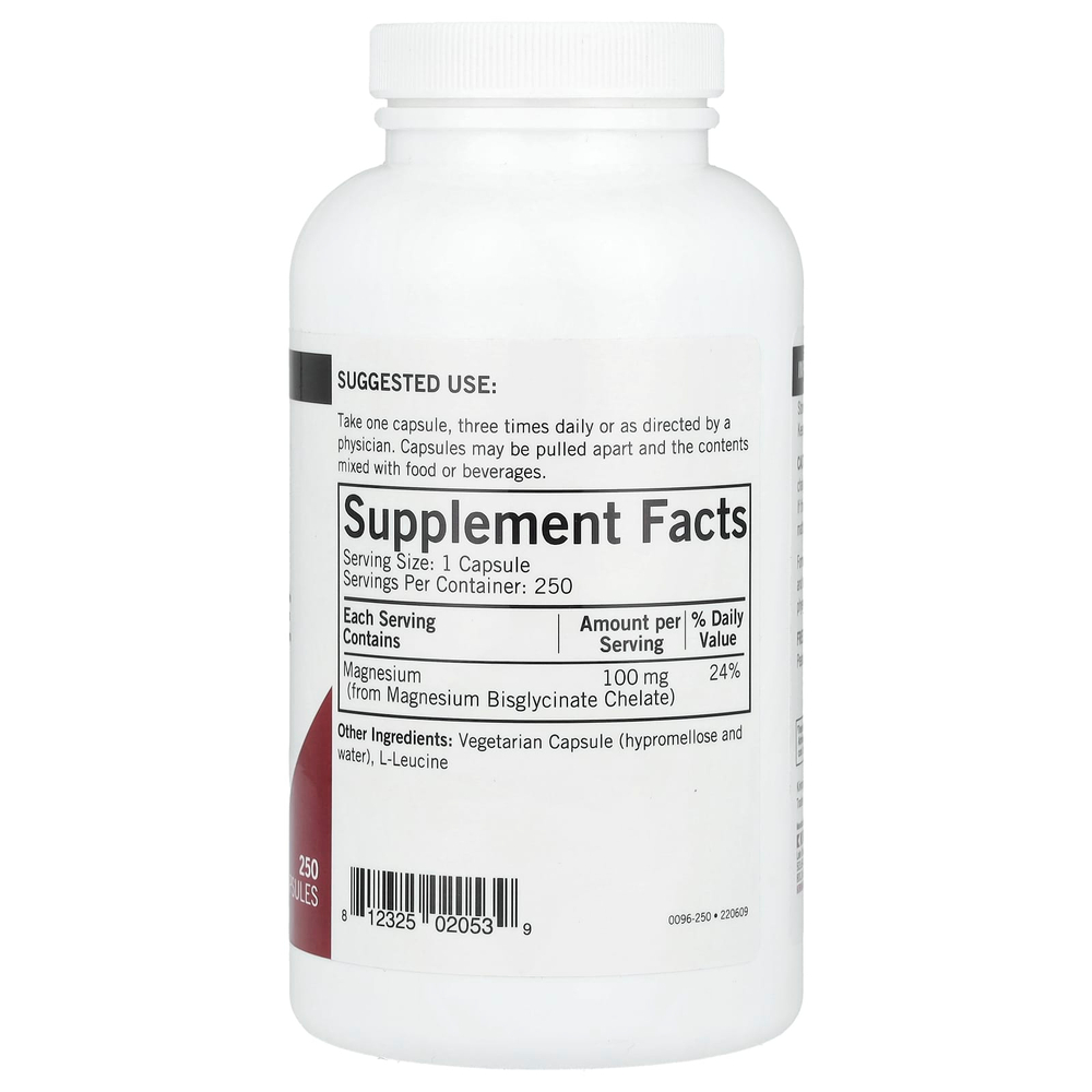 Kirkman Labs, хелатный бисглицинат магния, 250 капсул