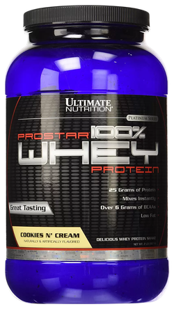 Ultimate Nutrition Prostar 100% Whey Protein 2 lb 908 g, Сывороточный протеин, Концентрат