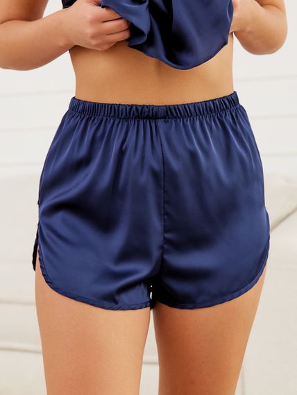 Пижама женская шелковая НИКА синий