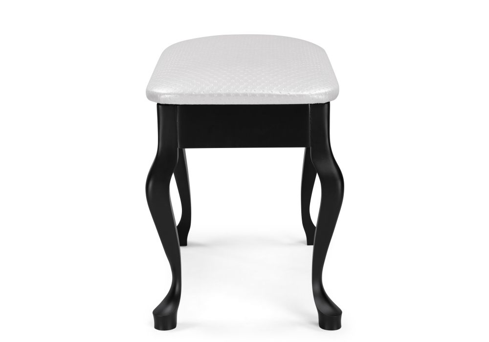 Банкетка Лусте черная / кожзам белый пунто