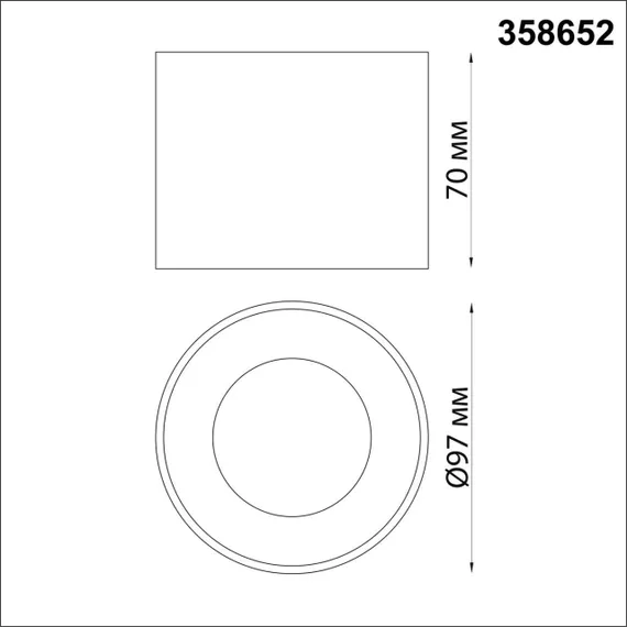 358652 OVER NT21 390 черный Светильник накладной светодиодный IP20 LED 4000К 12W 220V PATERA