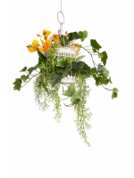 Клетка декоративная интерьерная 25,5*15 см с цветами