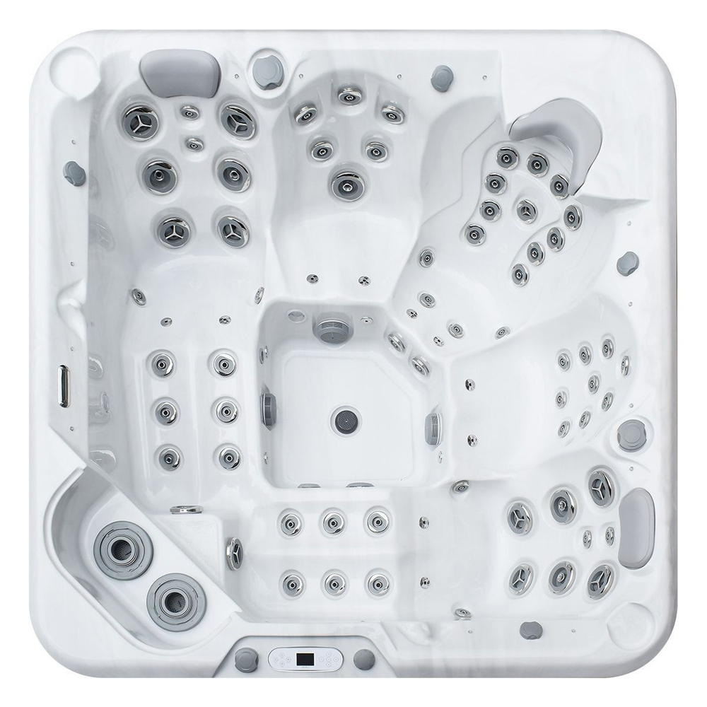 Гидромассажный бассейн IQUE Dreamline-II 2200-II-DD-BPM (WiFi+MICROSILK) (220х220х96 см), Brushedwalnut