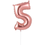 Шар фольгированный Цифра 5 40 см (Розовое Золото)