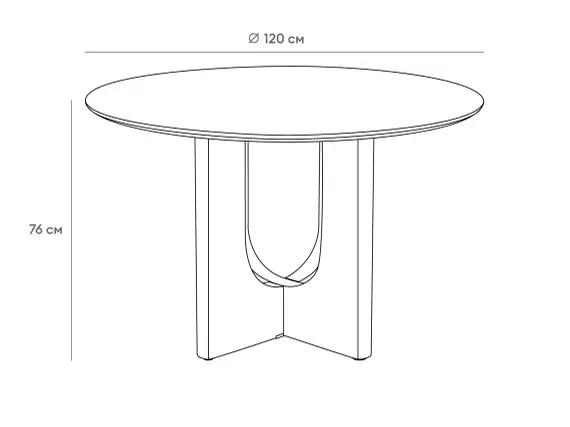 Стол обеденный Barbican Ø120 см, шпон дуба