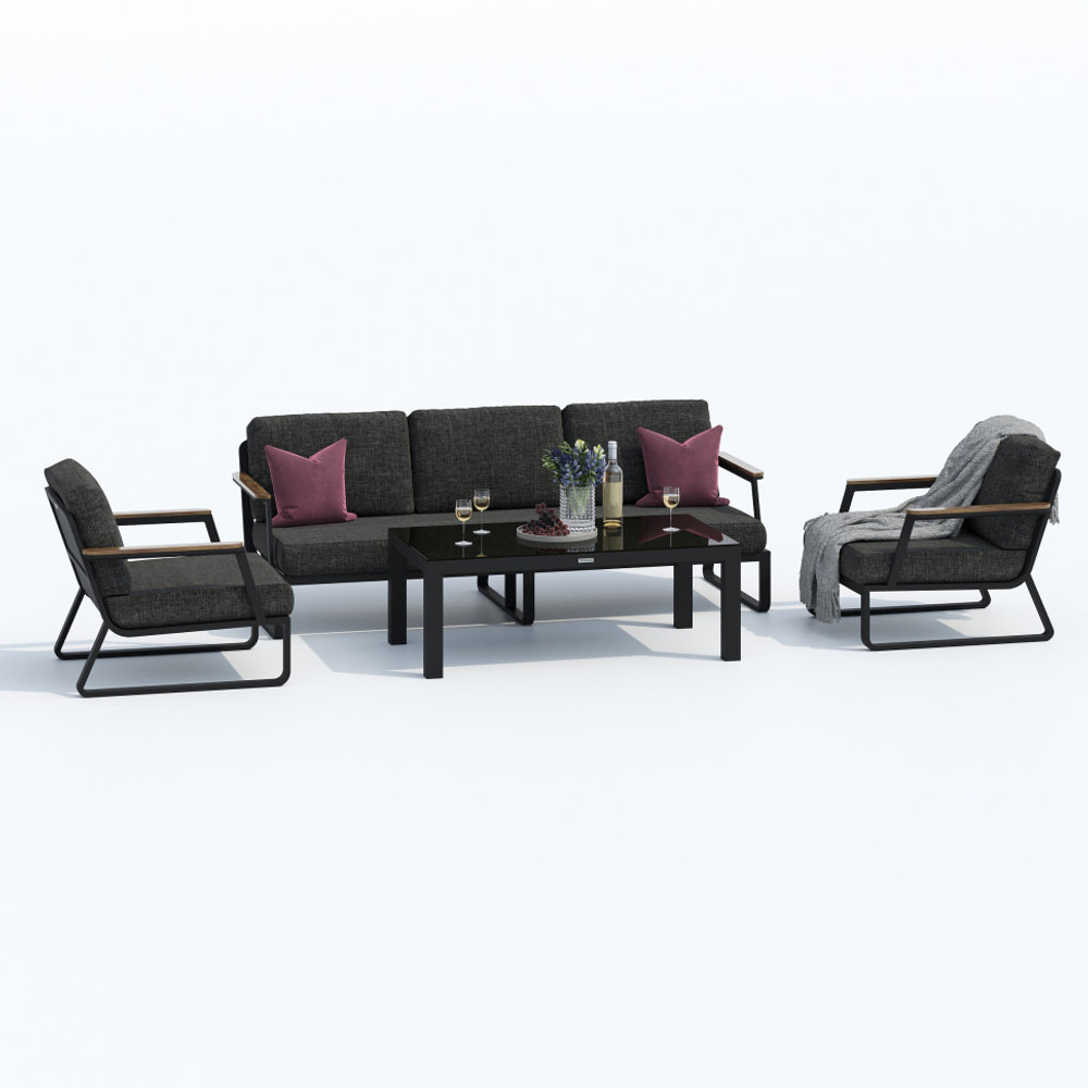 Лаунж зона ЭСТИВО с трехместным диваном - маренго