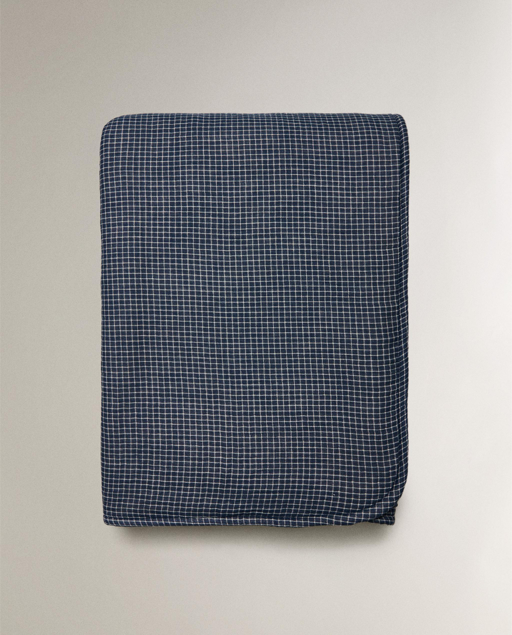 Zara Home плед детский из хлопка, синий, в клетку, 90x120 см