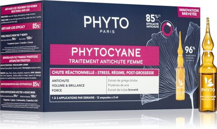 Phyto Phytocyane Women Treatment - уход, поддерживающий рост волос и предотвращающий их выпадение /   12x5  ml  / GTIN 3701436910143