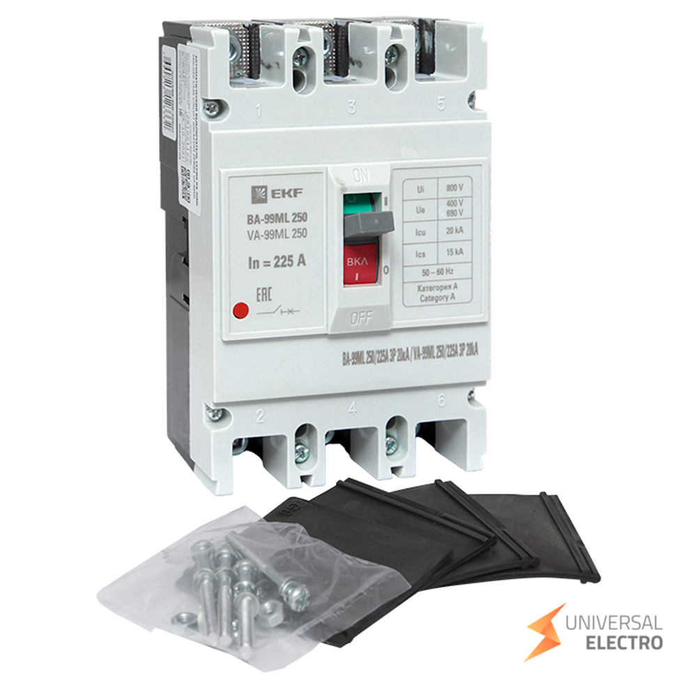 Автоматический выключатель ВА-99МL 250/225А 3P 20кА EKF Basic