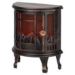 Светильник ЭРА EGNIK -P02 новогодний светодиодный камин Печь черный 2*LR14(C) 24*17*33 см