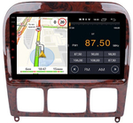 Магнитола для Mercedes-Benz S (W220) 1998-2005 (рамка под дерево) - Parafar PF211T2FHD на Android 13, 8-ядер, 2Гб+32Гб, CarPlay, 4G SIM-слот