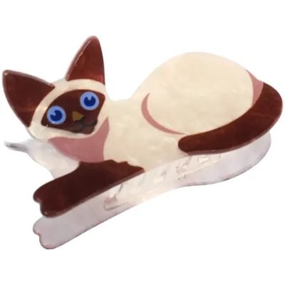 Заколка-краб для волос «#ХВОСТИКИ-КОСИЧКИ», кошечка Дана, цвет бежевый, 7*4см