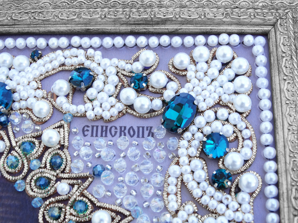 ЖС-15-СЛ Набор для вышивания хрустальными камнями Спиридон Тримифунтский (лазурный)